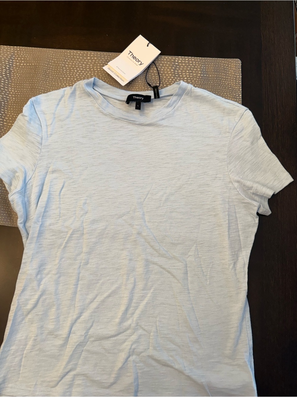 Theory Pale Blue Lightweight Crew Tee